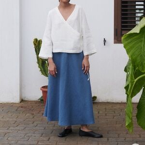 BNWOT Linenfox Lily Skirt stellar blue size xs